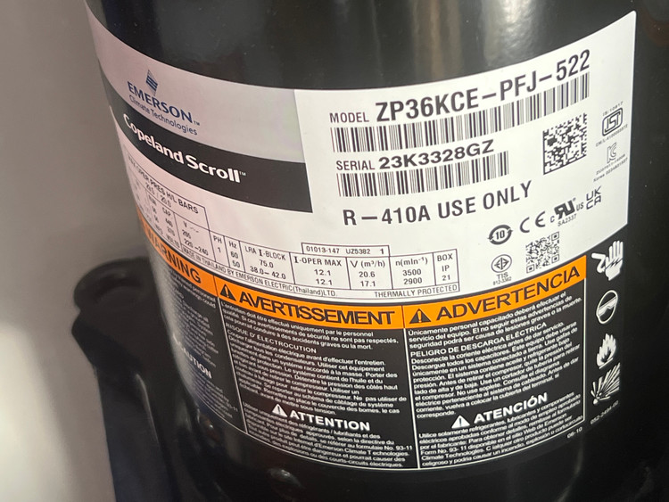 کمپرسور اسکرال کوپلند ZP36KCE-PFJ-522 گاز R410